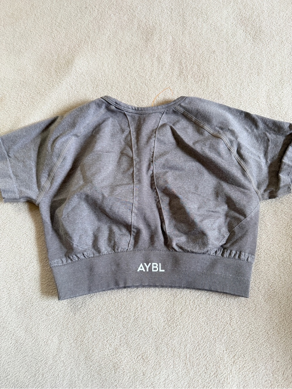 AYBL Kids Charcoal Short Sleeve Cropped Sweatshirt